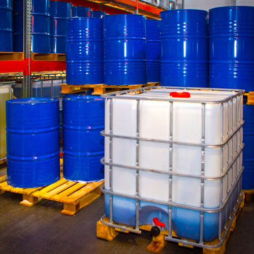 Barrels and containers of paints